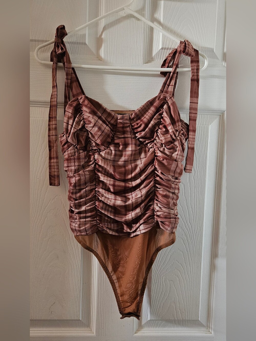 Lulus Plaid Bodysuit